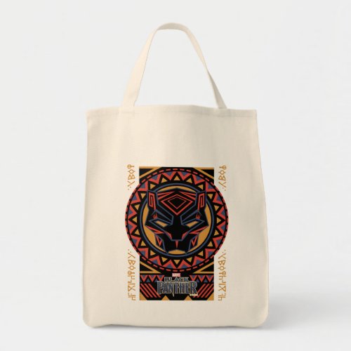 Black Panther  Panther Head Tribal Pattern Tote Bag