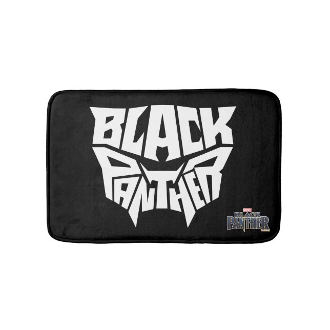 Black Panther | Panther Head Typography Graphic Bathroom Mat (Front)