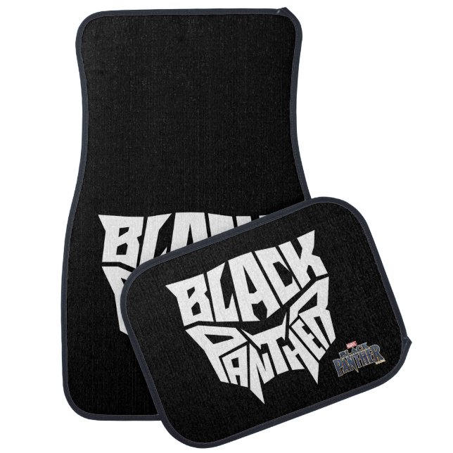 Black Panther | Panther Head Typography Graphic Car Mat (Set)