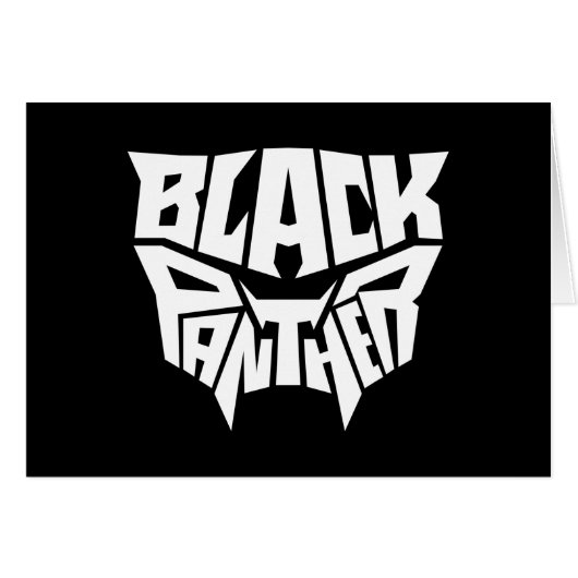 Black Panther | Panther Head Typography Graphic Cards (Front Horizontal)