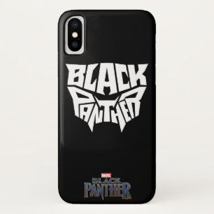 Black Panther   Panther Head Typography Graphic iPhone X Case