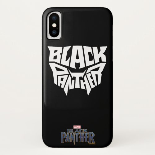 Black Panther  Panther Head Typography Graphic iPhone X Case