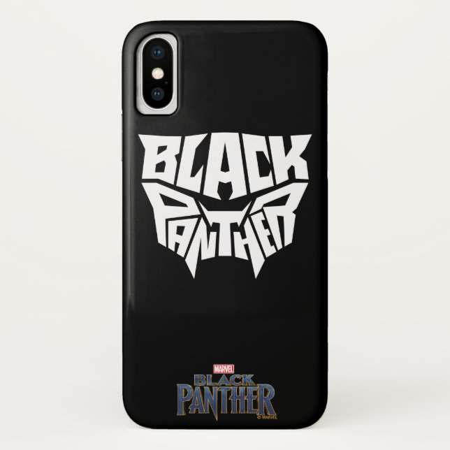 Black Panther | Panther Head Typography Graphic Case-Mate iPhone Case (Back)