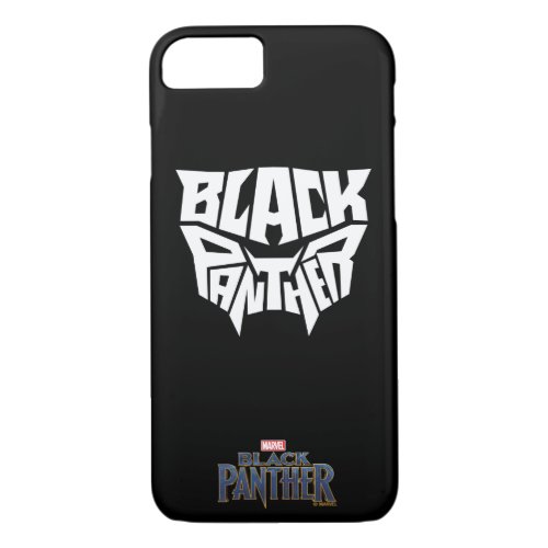 Black Panther  Panther Head Typography Graphic iPhone 87 Case