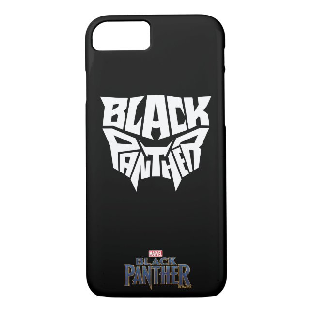 Black Panther | Panther Head Typography Graphic Case-Mate iPhone Case (Back)