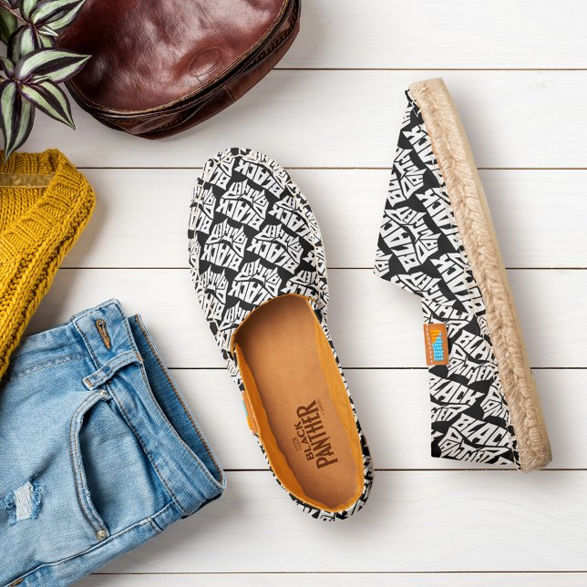 Black Panther | Panther Head Typography Graphic Espadrilles (Creator Uploaded)