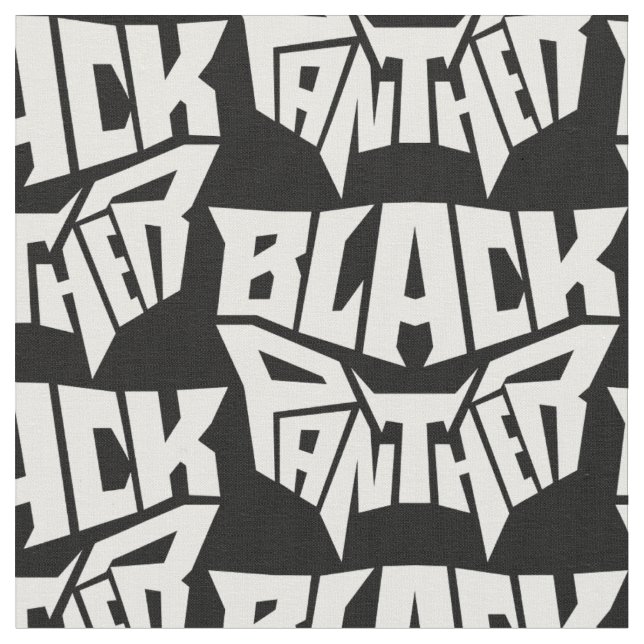 Black Panther | Panther Head Typography Graphic Fabric (Close Up)