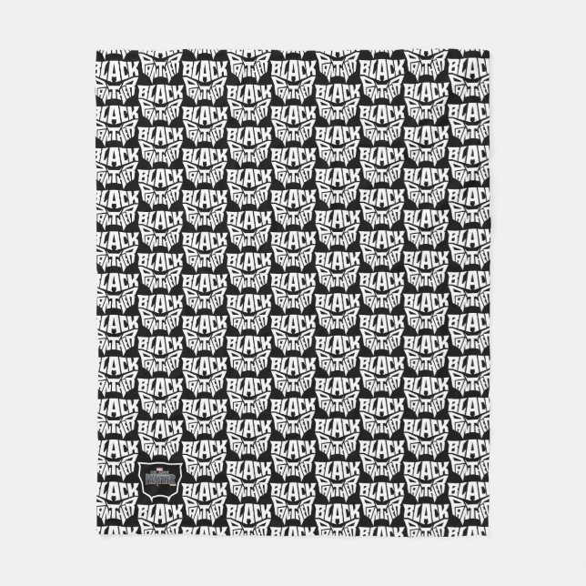 Black Panther | Panther Head Typography Graphic Fleece Blanket (Front)
