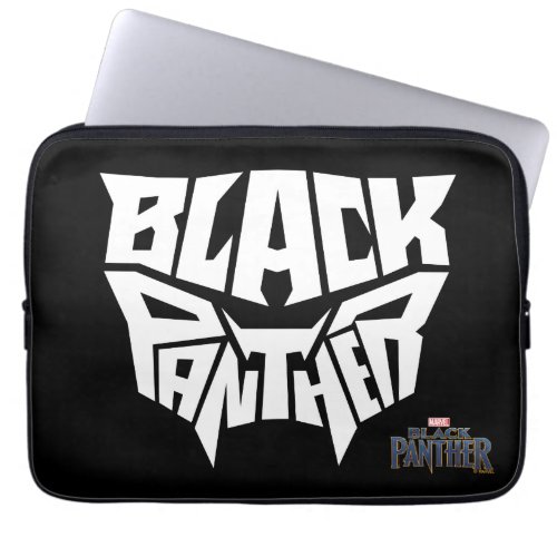 Black Panther  Panther Head Typography Graphic Laptop Sleeve