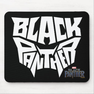 Black Panther   Panther Head Typography Graphic Mouse Pad