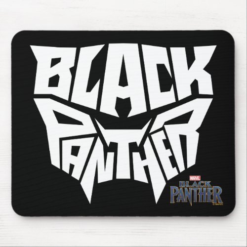 Black Panther  Panther Head Typography Graphic Mouse Pad