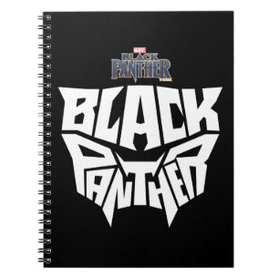 Black Panther Panther Head Typography Graphic Notebook
