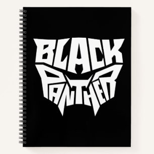 Black Panther Panther Head Typography Graphic Notebook