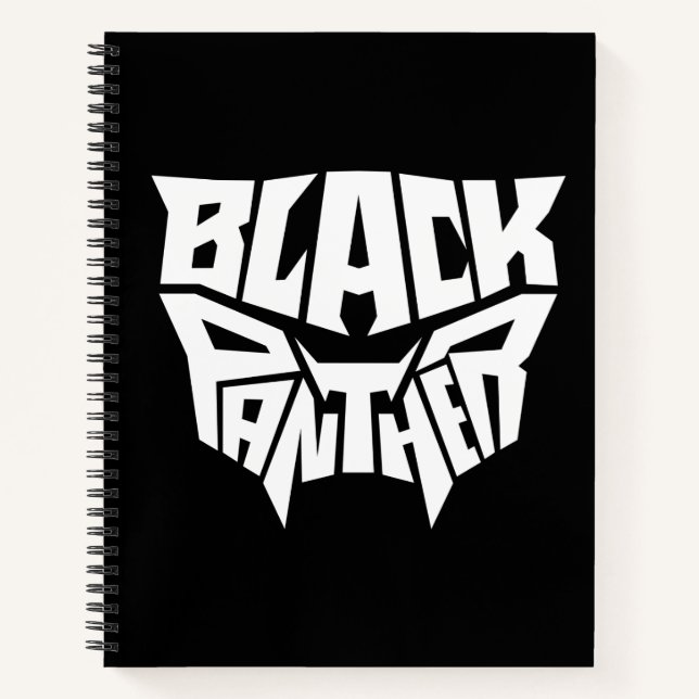 Black Panther | Panther Head Typography Graphic Notebook (Front)