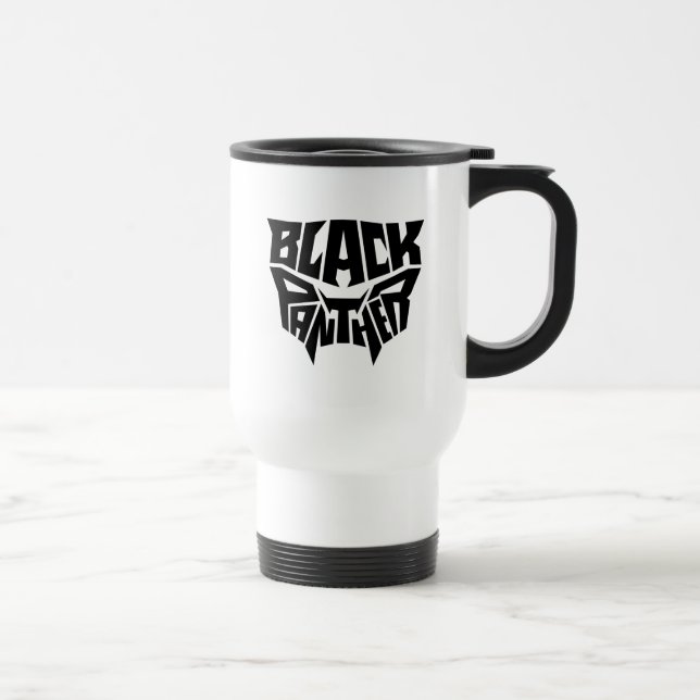 Black Panther | Panther Head Typography Graphic Travel Mug (Right)
