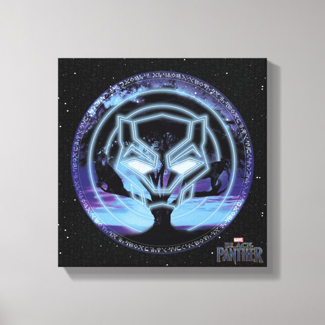 Black Panther | Panther Symbol & Wawa Tree Canvas Print (Front)