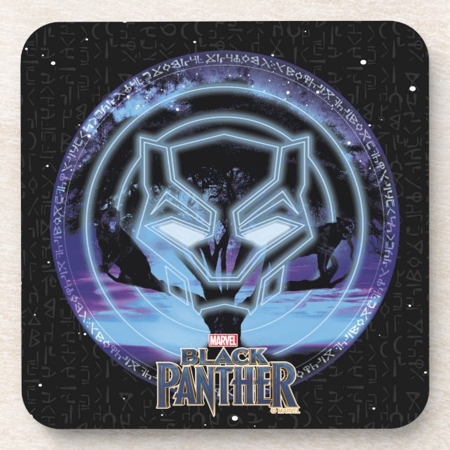 Black Panther | Panther Symbol & Wawa Tree Drink Coaster (Front)