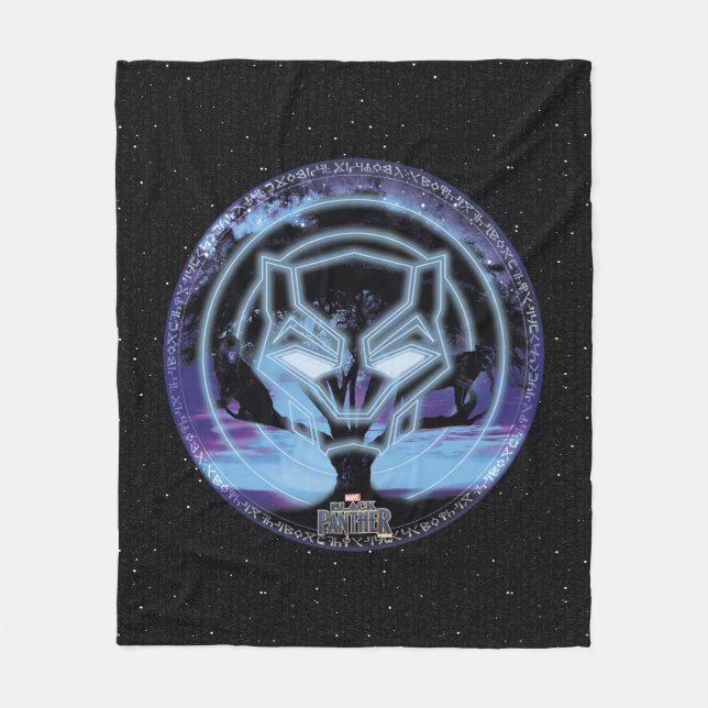 Black Panther | Panther Symbol & Wawa Tree Fleece Blanket (Front)