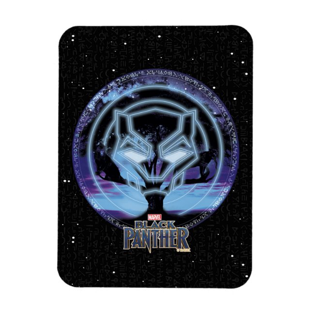 Black Panther | Panther Symbol & Wawa Tree Magnet (Vertical)
