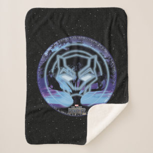 Black Panther   Panther Symbol & Wawa Tree Sherpa Blanket