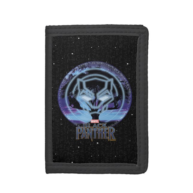 Black Panther | Panther Symbol & Wawa Tree Trifold Wallet (Front Vertical)