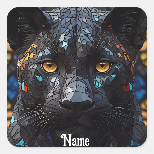 Black Panther Portrait  Square Sticker (Front)