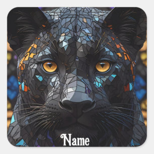 Black Panther Portrait  Square Sticker