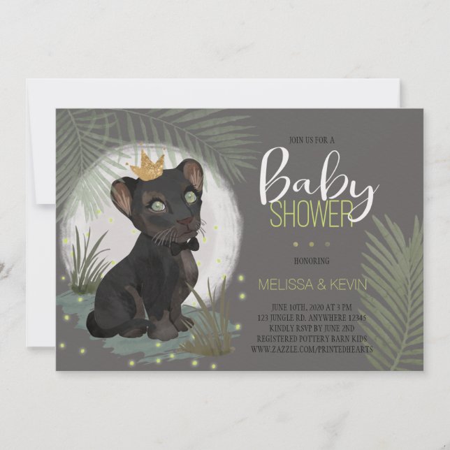 Black Panther Prince Baby Shower Invitation (Front)