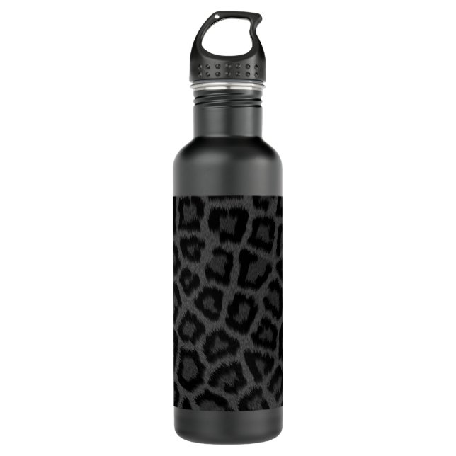Black Panther Print Stainless Steel Water Bottle (Front)