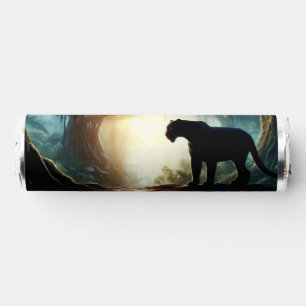 Black Panther Reflected in Pool of Water in Jungle Breath Savers® Mints