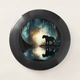 Black Panther Reflected in Pool of Water in Jungle Wham-O Frisbee