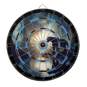 Black Panther Reflected in Water Regulation Dart Board