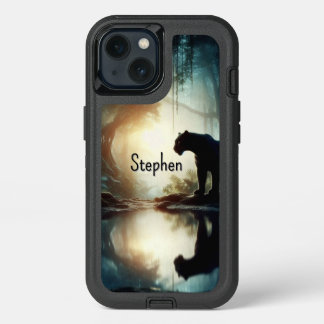 Black Panther Reflected in Water with Nane iPhone 13 Case