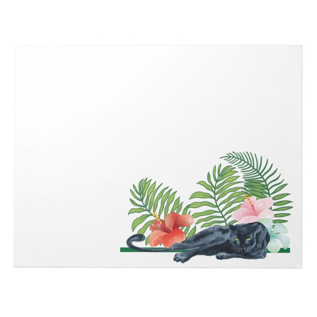 Black Panther Resting  Amid Jungle Foliage Notepad (Front)