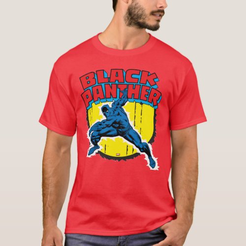 Black Panther Retro Character Art Graphic T_Shirt