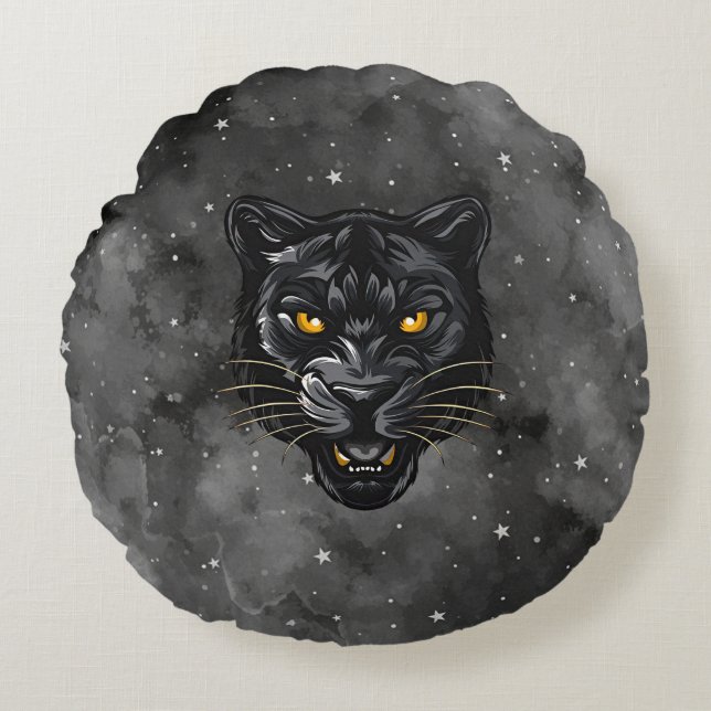 Black Panther Round Pillow (Front)