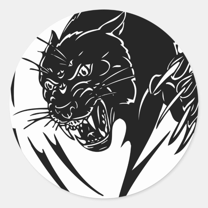 Black Panther Round Stickers