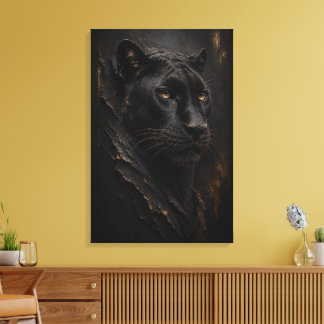 Black Panther Sculptural 3D Luxury Fine Art Canvas Print
