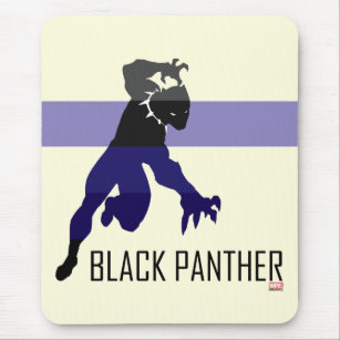 Black Panther Silhouette Color Block Mouse Pad