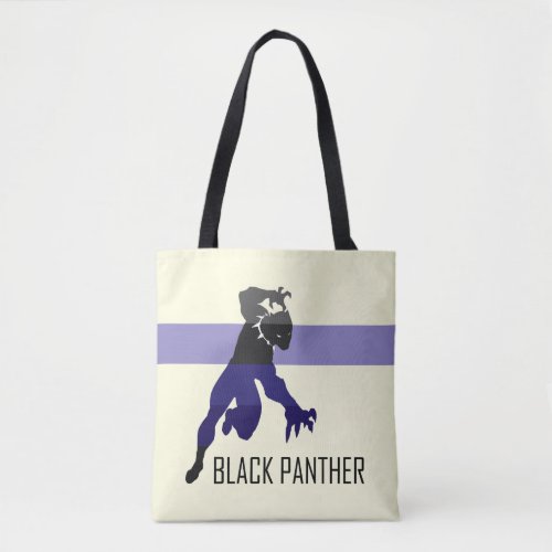 Black Panther Silhouette Color Block Tote Bag