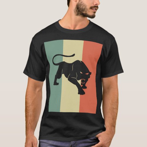 Black Panther Silhouette Shirt Retro Vintage Class