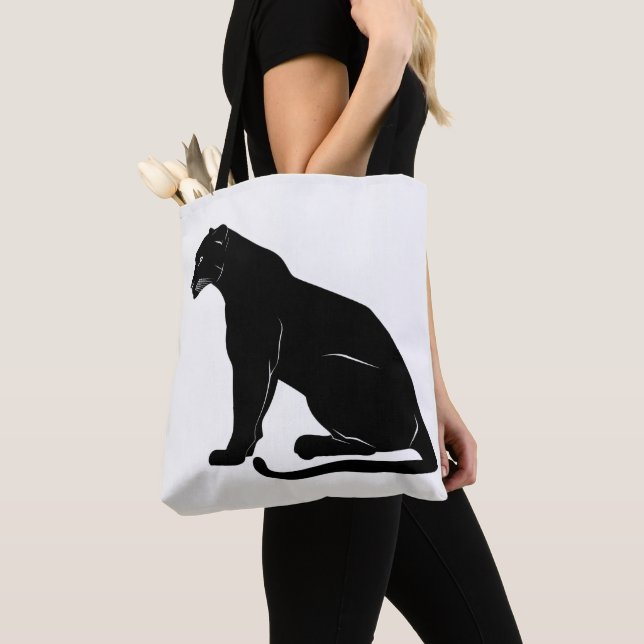 Black Panther Silhouette Tote Bag (Close Up)