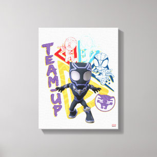 Black Panther & Spidey Team "Team-Up" Canvas Print