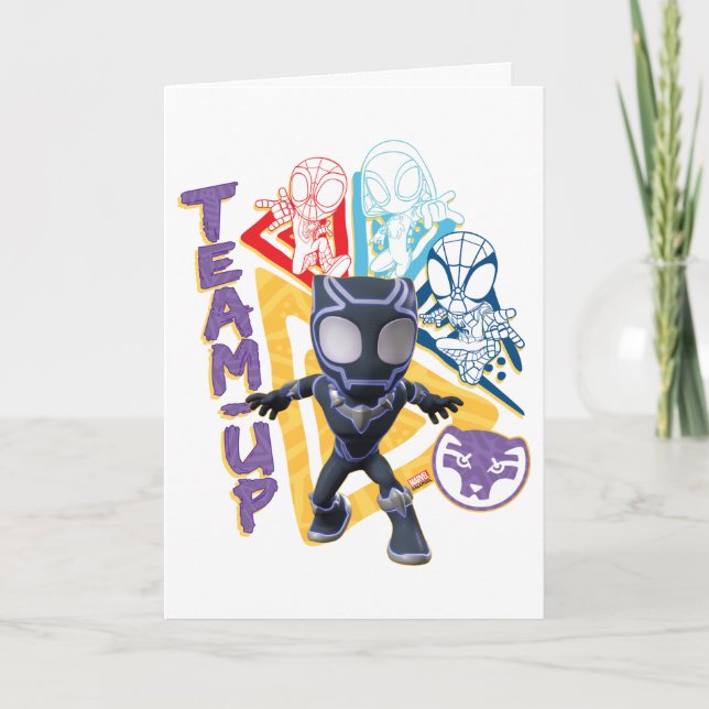 Black Panther & Spidey Team "Team-Up" Card (Front)