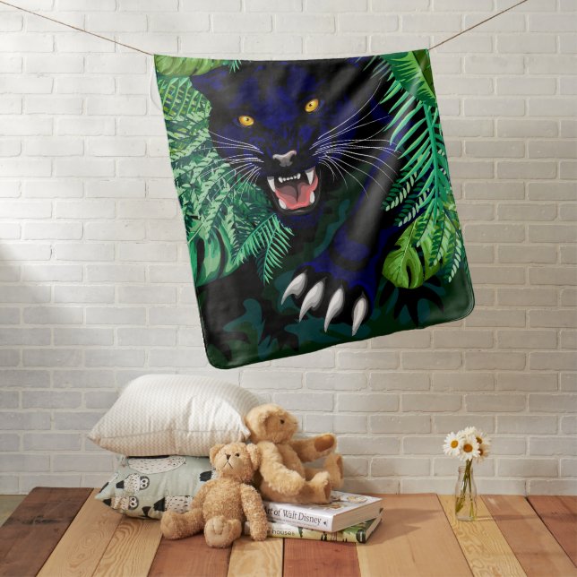 Black Panther Spirit of the Jungle Baby Blanket (In Situ)