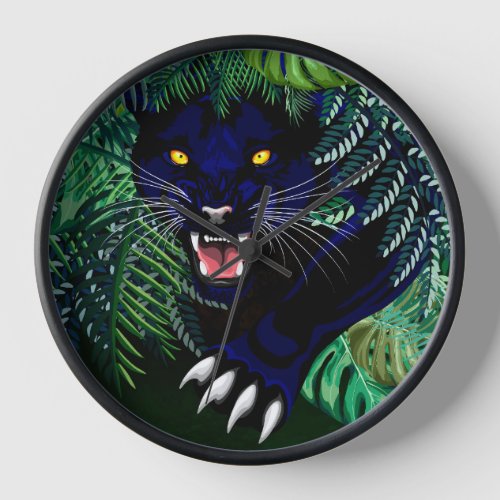 Black Panther Spirit of the Jungle Clock