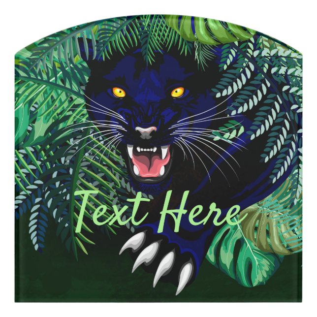 Black Panther Spirit of the Jungle Door Sign (Contour Front)