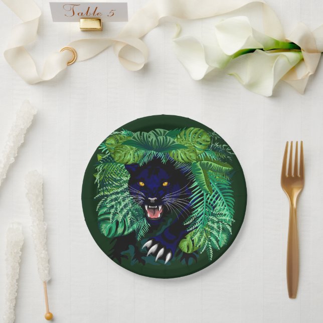 Black Panther Spirit of the Jungle Paper Plates (Wedding)