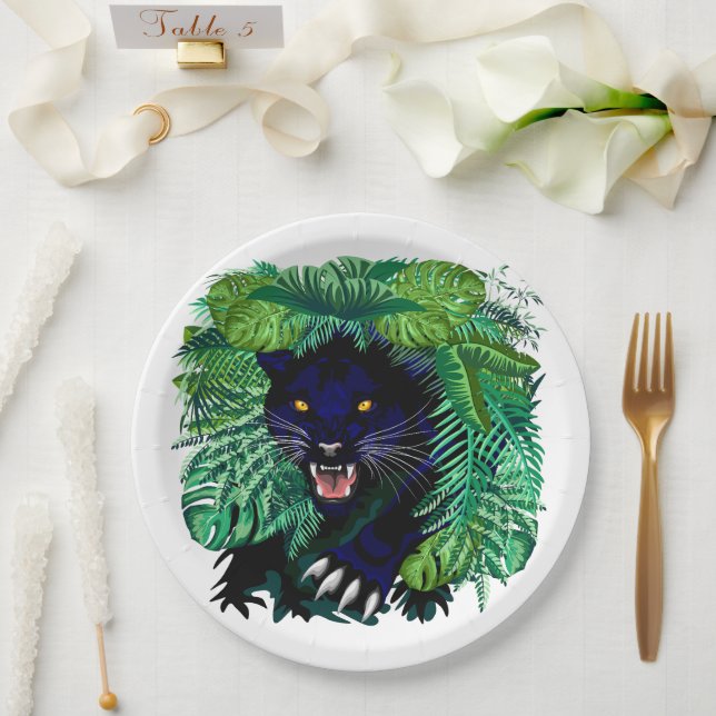 Black Panther Spirit of the Jungle Paper Plates (Wedding)