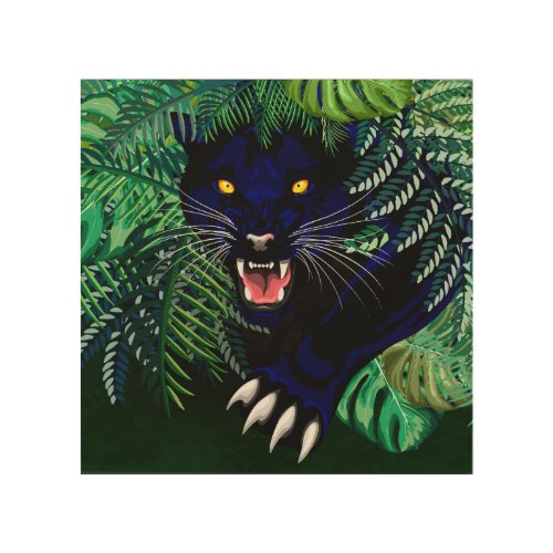 Black Panther Spirit of the Jungle Wood Wall Art